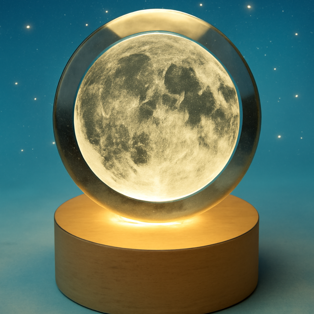 Lámpara Luna Llena 3D Flotante