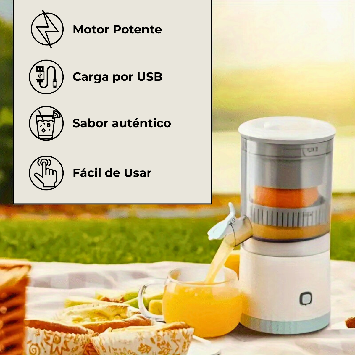 Exprimidor De Jugos Eléctrico Portátil